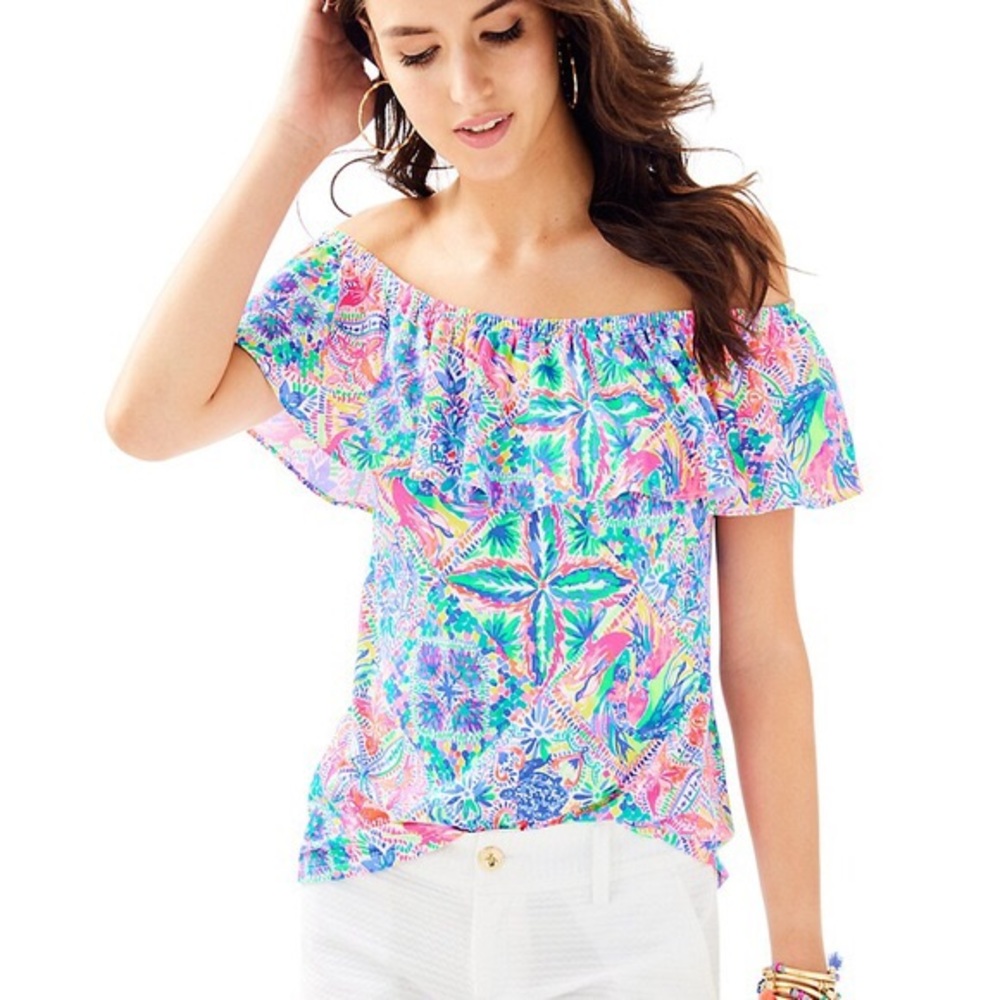 Lilly Pulitzer Off the Shoulder La Fortunate Top